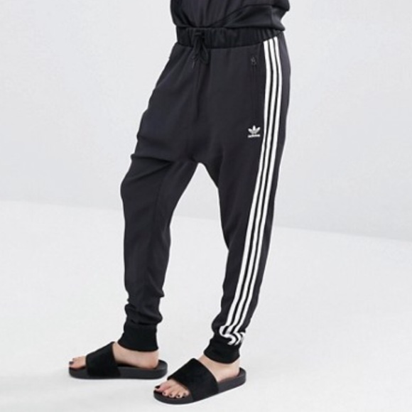 Adidas 3 stripe drop crotch joggers Adidas 3 stripe drop crotch joggers